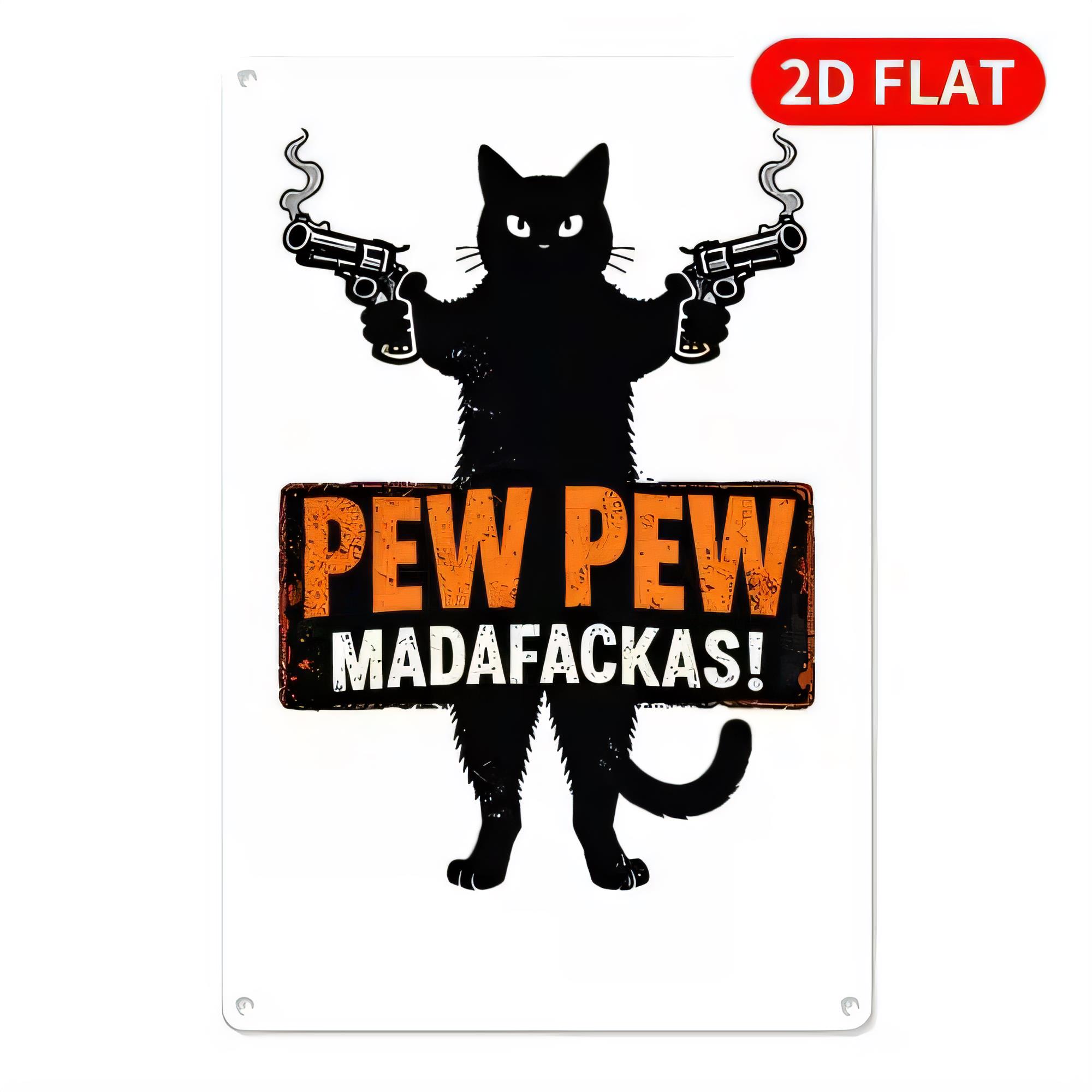Retro Gaming Gun - Plaque en métal Pew Pew Madafakkas,