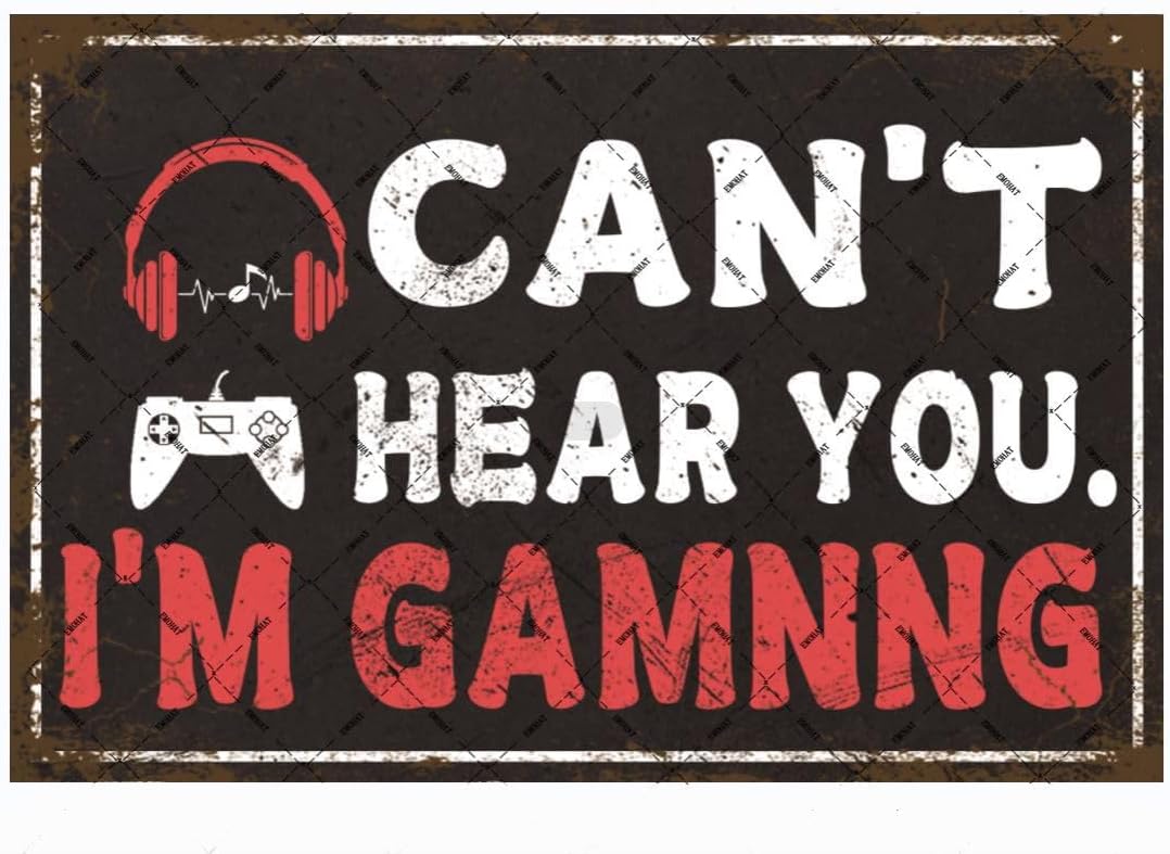 Game Retro Gaming - EMOHAT Plaque Métallique Décorative pour Salle