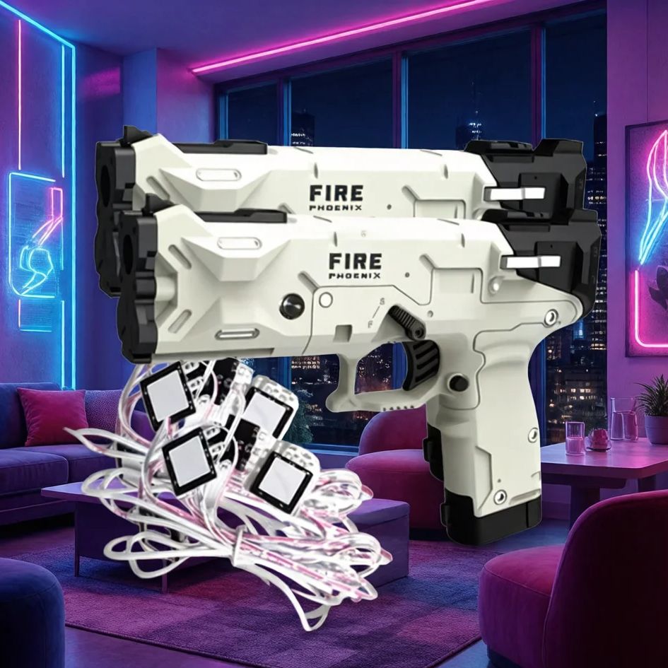 Retro Gaming Gun - Pistolet lumineux électromagnétique sans fil 2p