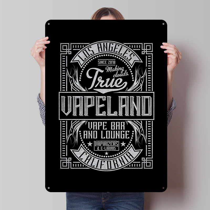 Retro Gaming Island - Affiches en fer blanc Vape Land,