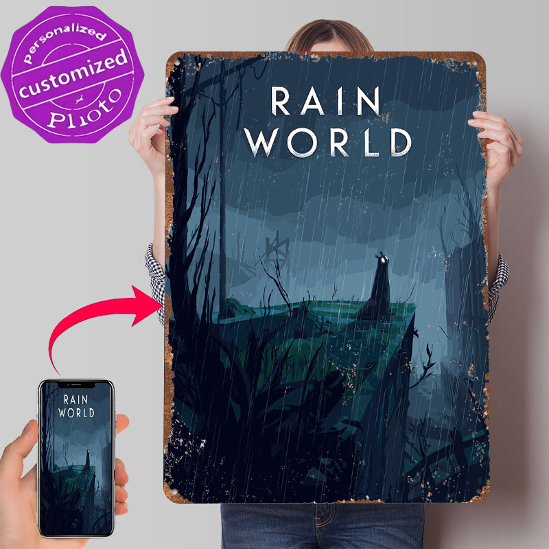 World Of Retro Gaming - Affiche en métal Rain World Game