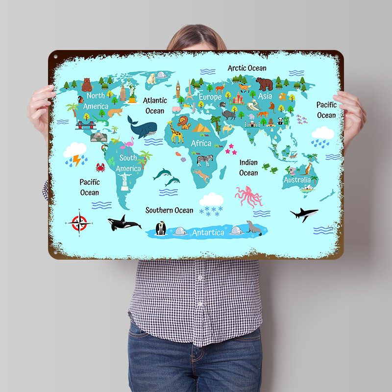 World Of Retro Gaming - Affiche imprimée de la carte du