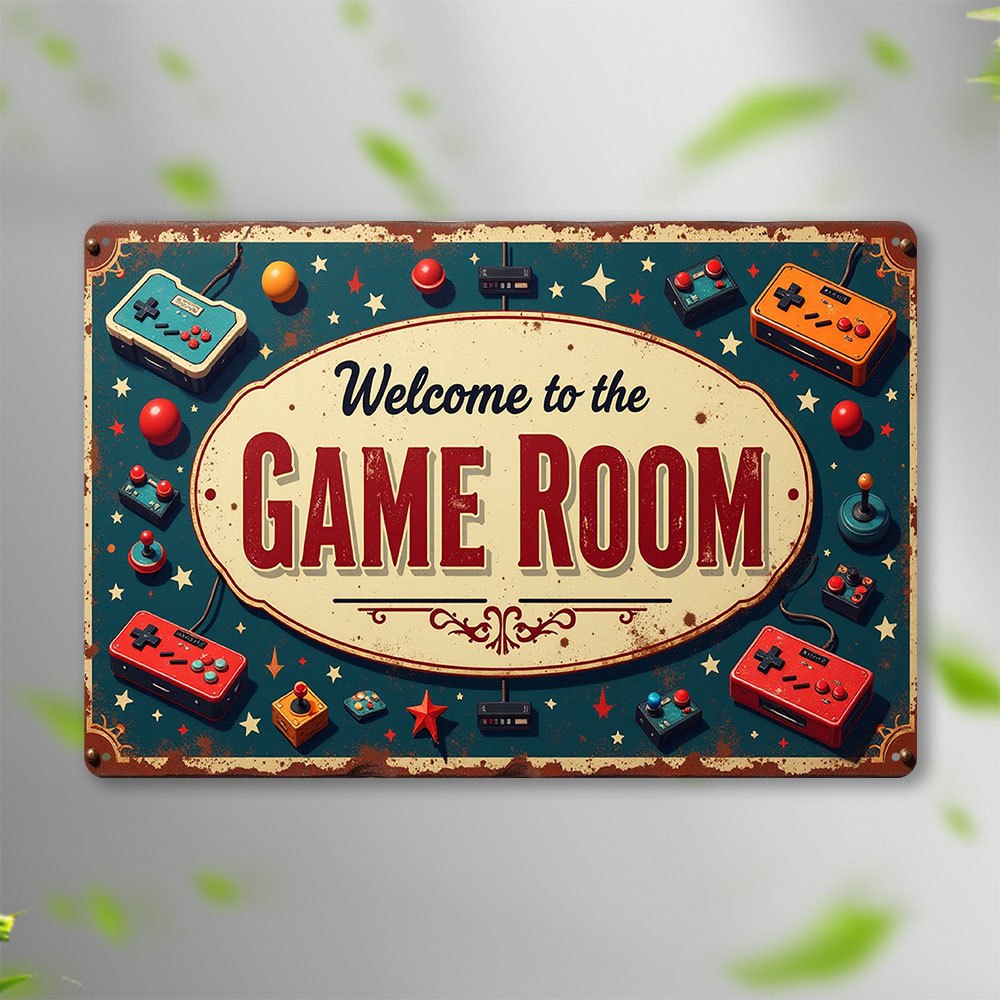 Panneau vintage en métal «Bien - Retro Gaming Icons avis et prix