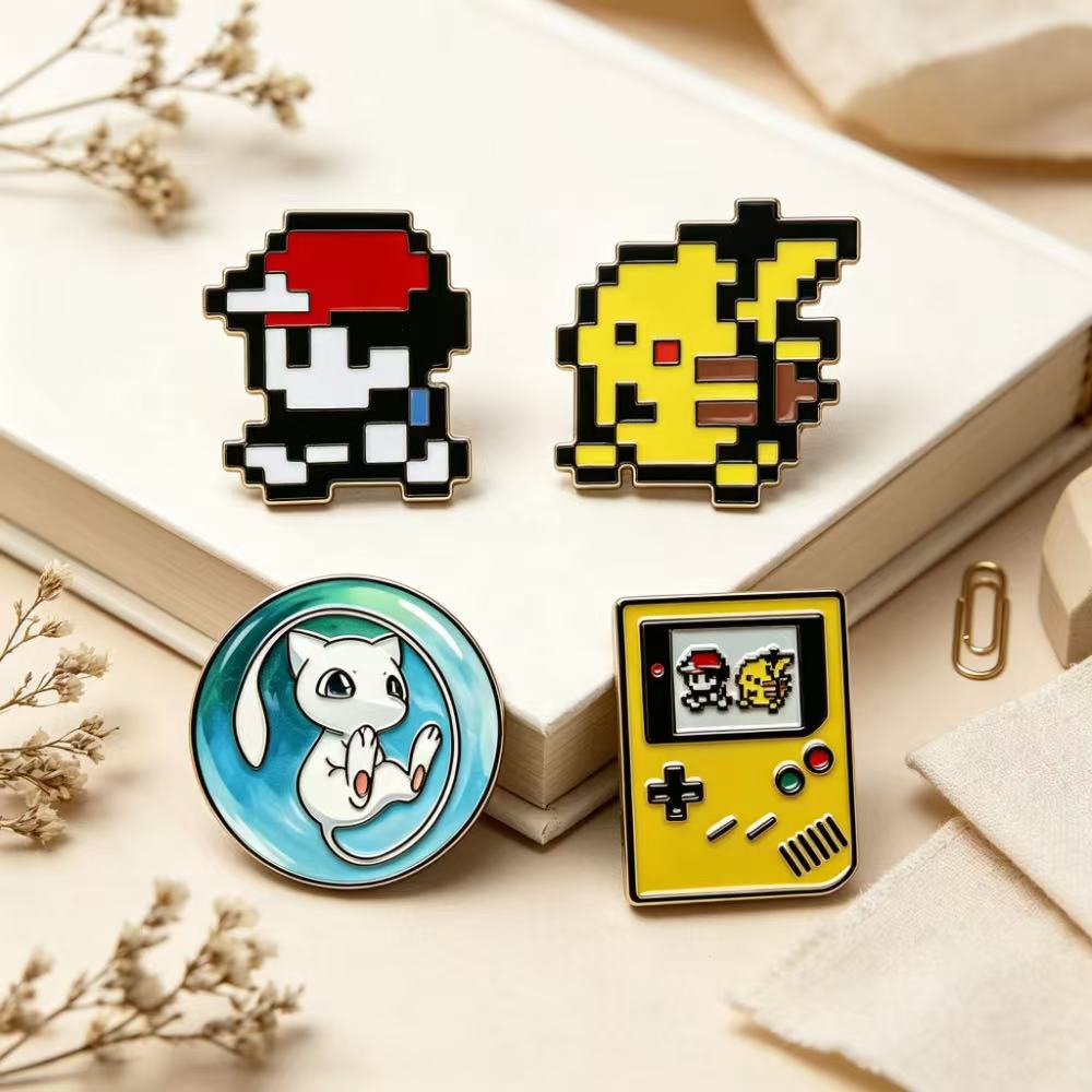 4 pièces de badges en émail su - Retro Gaming Pokemon avis et prix
