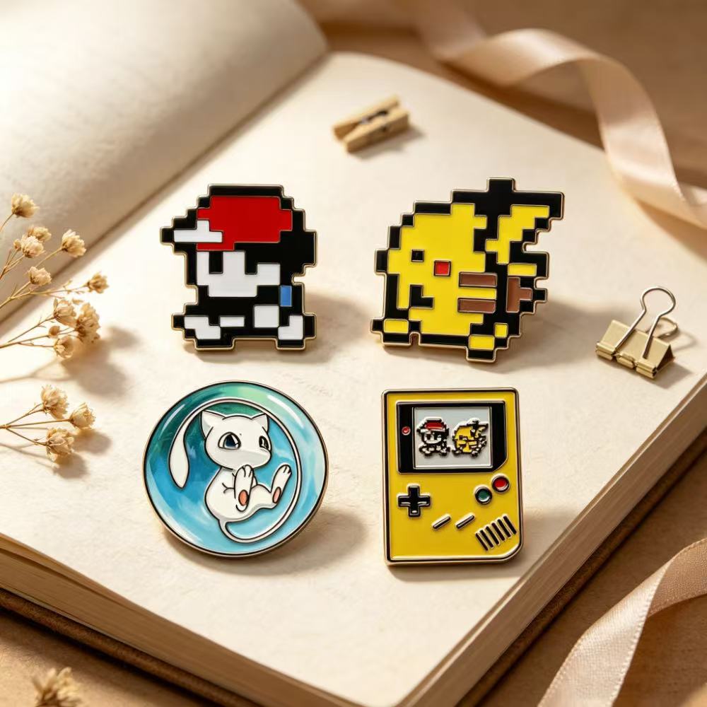 4 pièces de badges en émail su - Retro Gaming Pokemon avis et prix