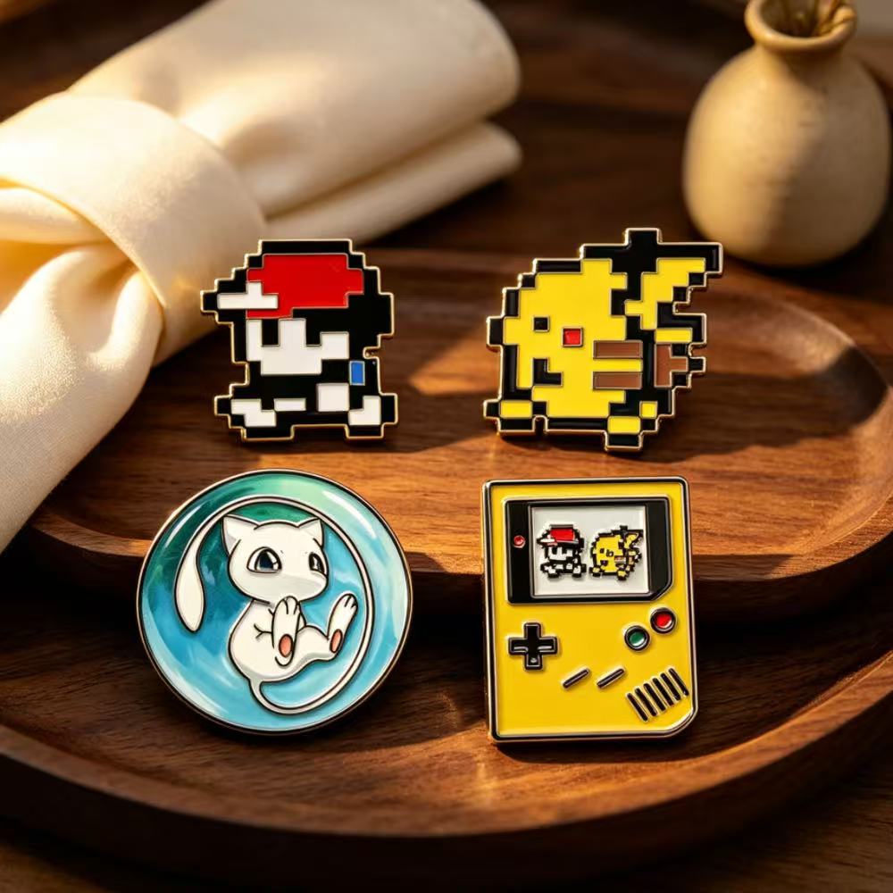 4 pièces de badges en émail su - Retro Gaming Pokemon avis et prix