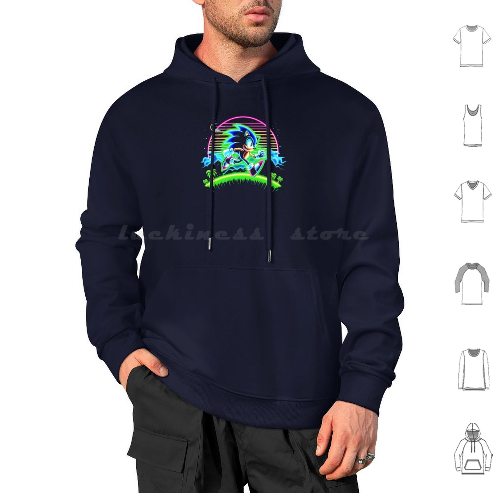 Sweat à capuche néon à manches - Retro Gaming Icons avis et prix